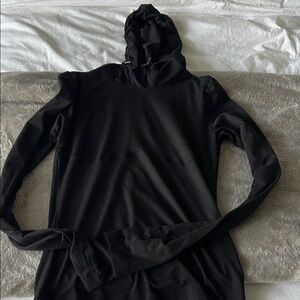 Alo Black Hooded Runner Long Sleeve Top
